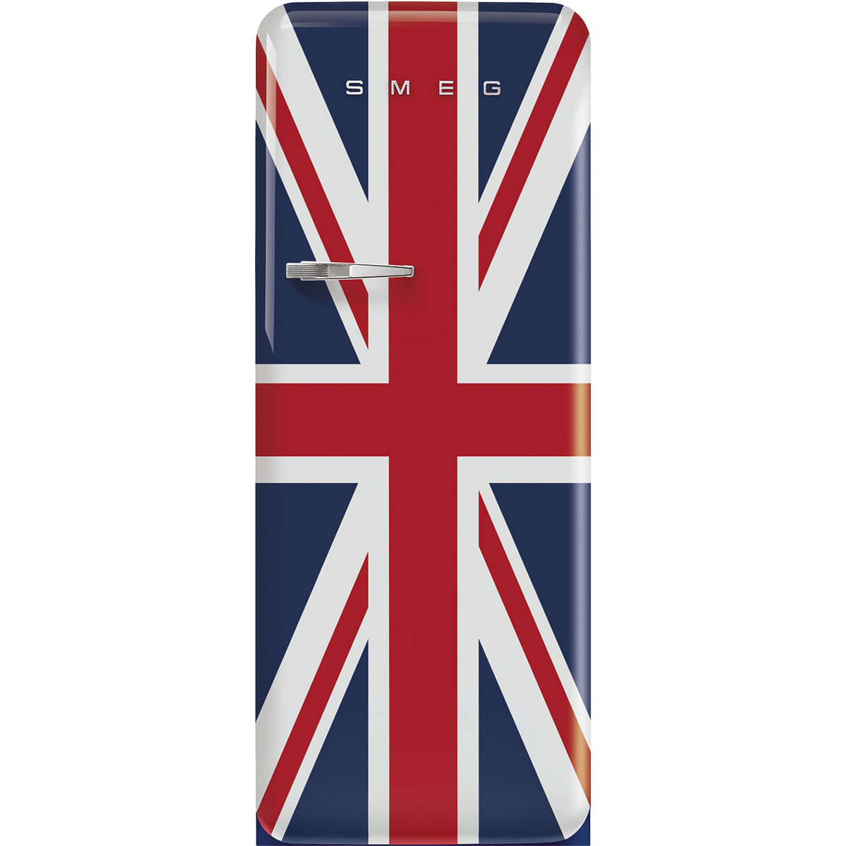 FAB28 60cm 50s Style Right Hand Hinge Fridge with Icebox - Union Jack