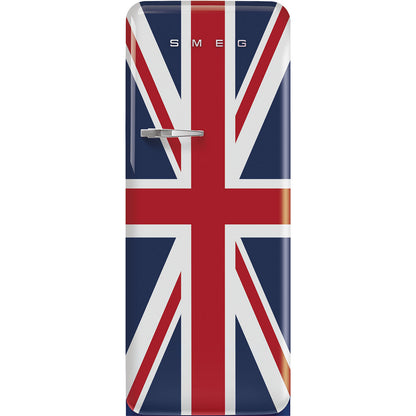 FAB28 60cm 50s Style Right Hand Hinge Fridge with Icebox - Union Jack